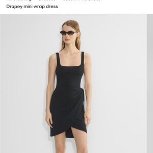 Aritzia Black Mini Wrap Dress